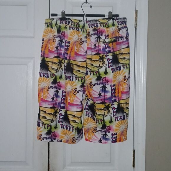 Born Fly  Fly N free print tropical beach swim trunks Sz 2XL NWT - Picture 5 of 9